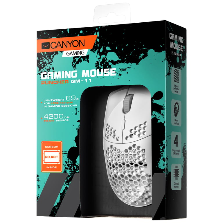 Мишка Canyon Puncher GM-11 USB White (CND-SGM11W) - фото 6