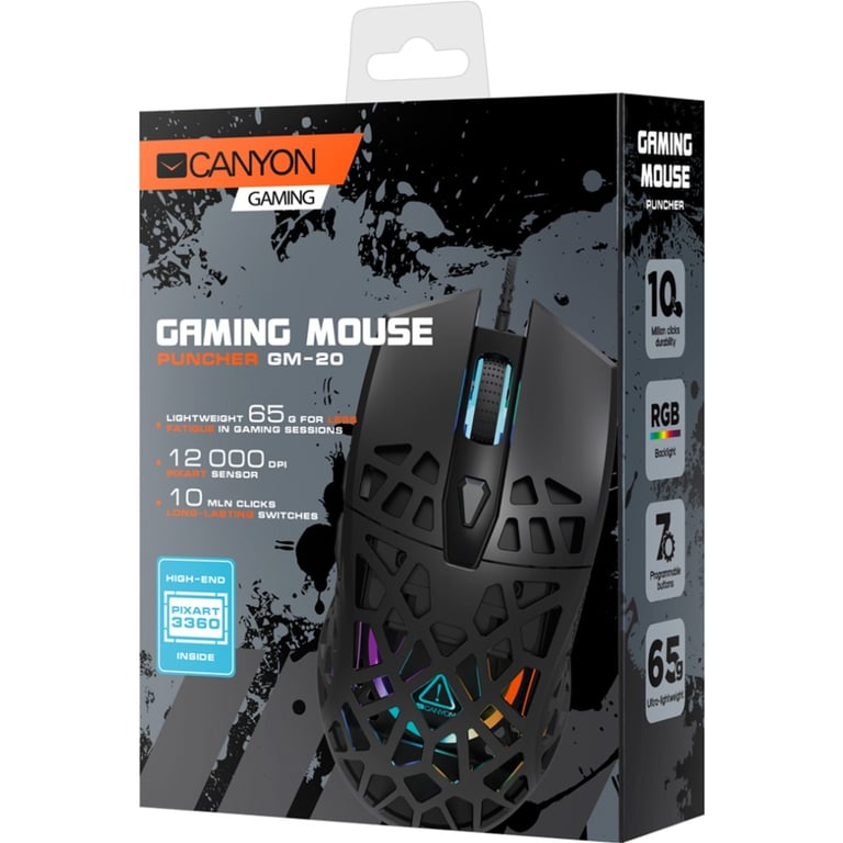 Мишка Canyon Puncher GM-20 USB Black (CND-SGM20B) - фото 6
