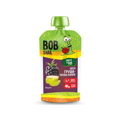 Дитяче пюре Bob Snail Равлик Боб Смузі Груша Лісова Ожина 120 г (4820219343684) - фото 1