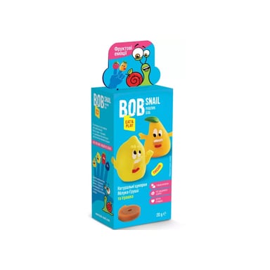 Цукерка Bob Snail Равлик Боб набір Яблуко-груша з іграшкою 51 г (4820219342748) - фото 1