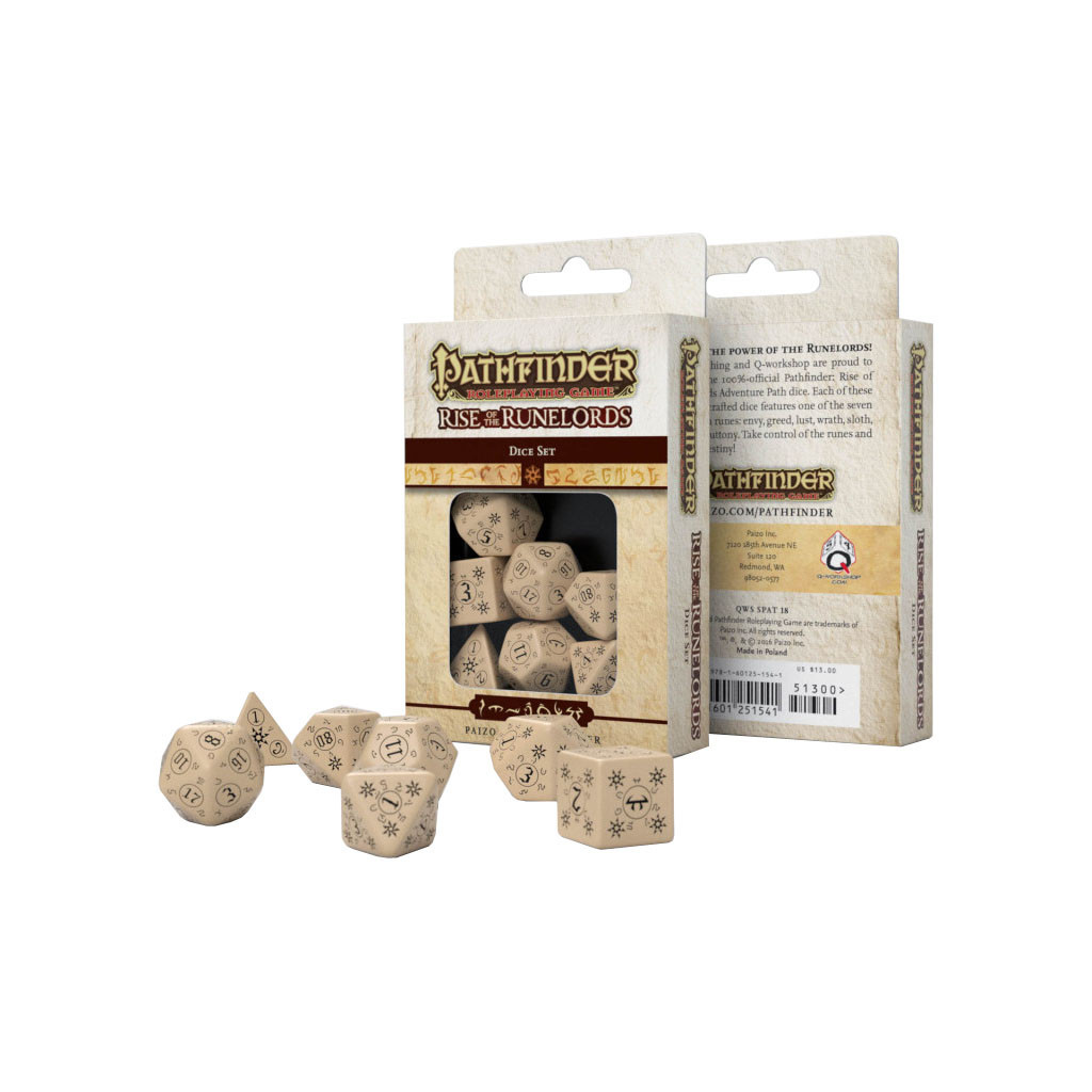 Набір кубиків для настільних ігор Q-Workshop Pathfinder Rise of Runelords Dice Set (7 шт) (SPAT18) - фото 2 Набір кубиків для настільних ігор Q-Workshop Pathfinder Rise of Runelords Dice Set (7 шт) (SPAT18) - фото 2
