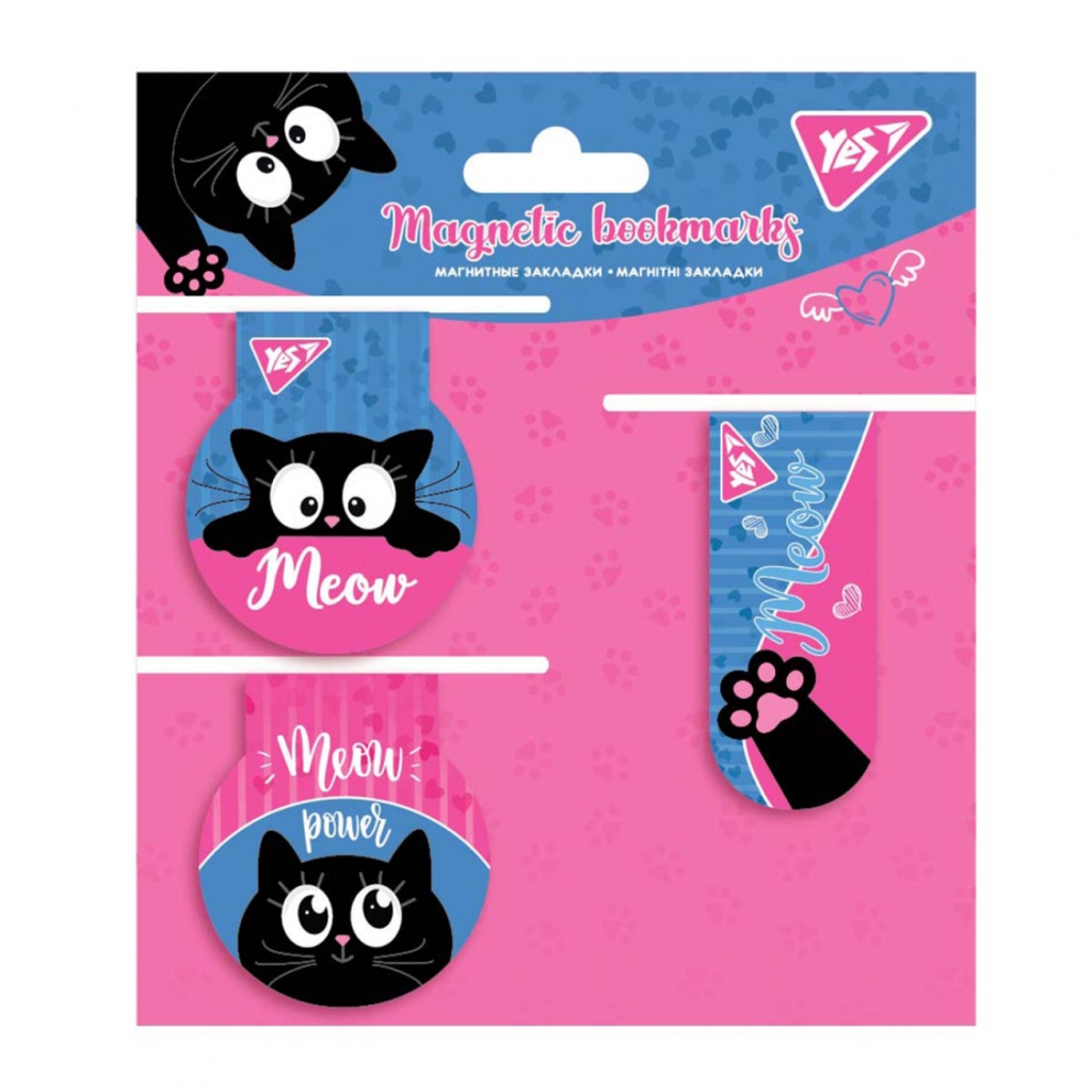 Закладки для книг Yes магнітні Meow, 3 шт (707562) - фото 1 Закладки для книг Yes магнітні Meow, 3 шт (707562) - фото 1