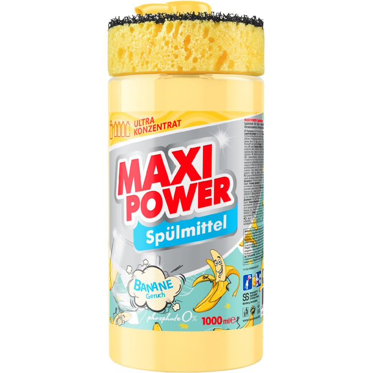 Засіб для ручного миття посуду Maxi Power Банан 1000 мл (4823098408499) - фото 1