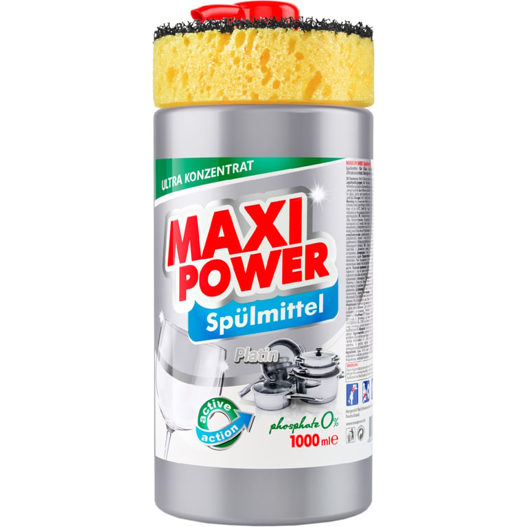 Засіб для ручного миття посуду Maxi Power Платинум 1000 мл (4823098402794) - фото 1