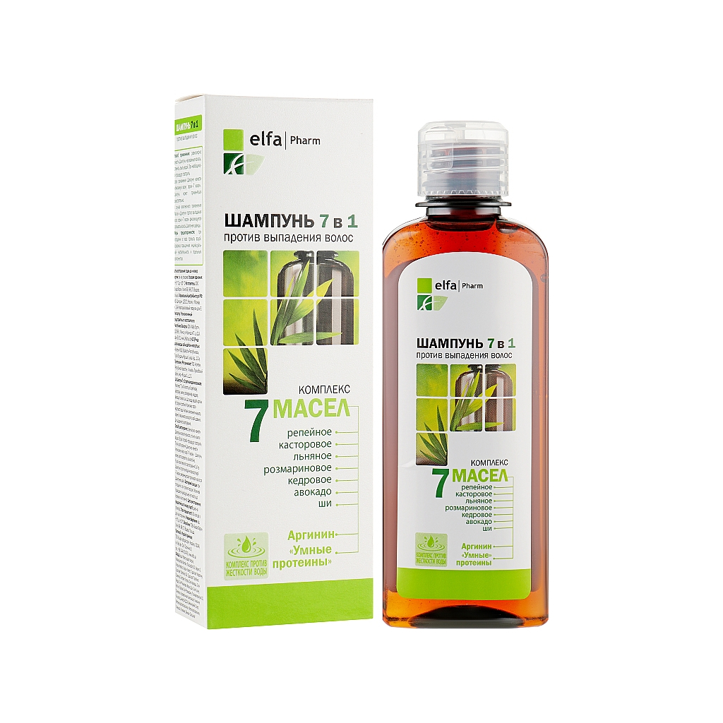 Шампунь Elfa Pharm 7 олій 7 в 1 Проти випадіння волосся 200 мл (5901845500609) - фото 1 Шампунь Elfa Pharm 7 олій 7 в 1 Проти випадіння волосся 200 мл (5901845500609) - фото 1