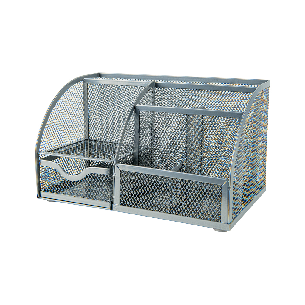 Настільний набір Axent підставка-органайзер 220x140x130 мм металева, срібляста (2125-03-A) Настільний набір Axent підставка-органайзер 220x140x130 мм металева, срібляста (2125-03-A)