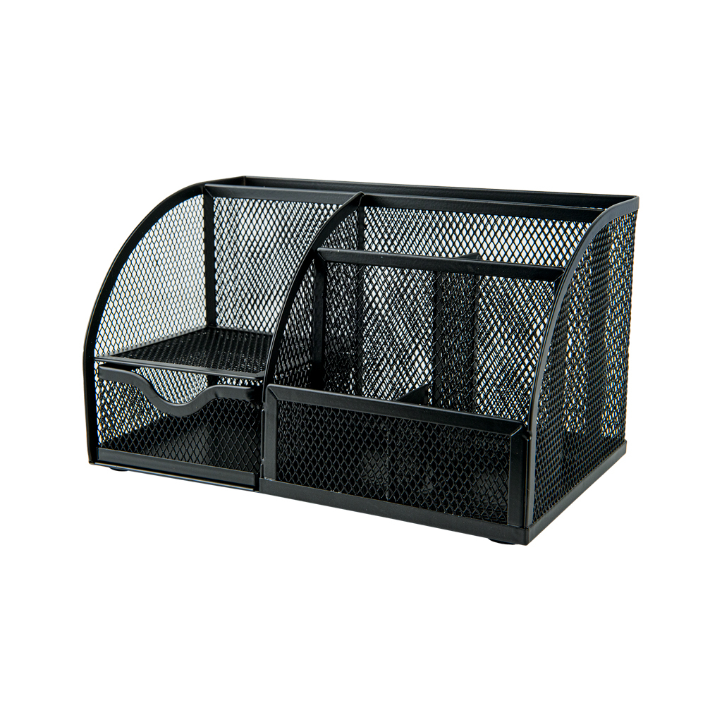 Настільний набір Axent підставка-органайзер 220x140x130 мм металева, чорна (2125-01-A) - фото 1