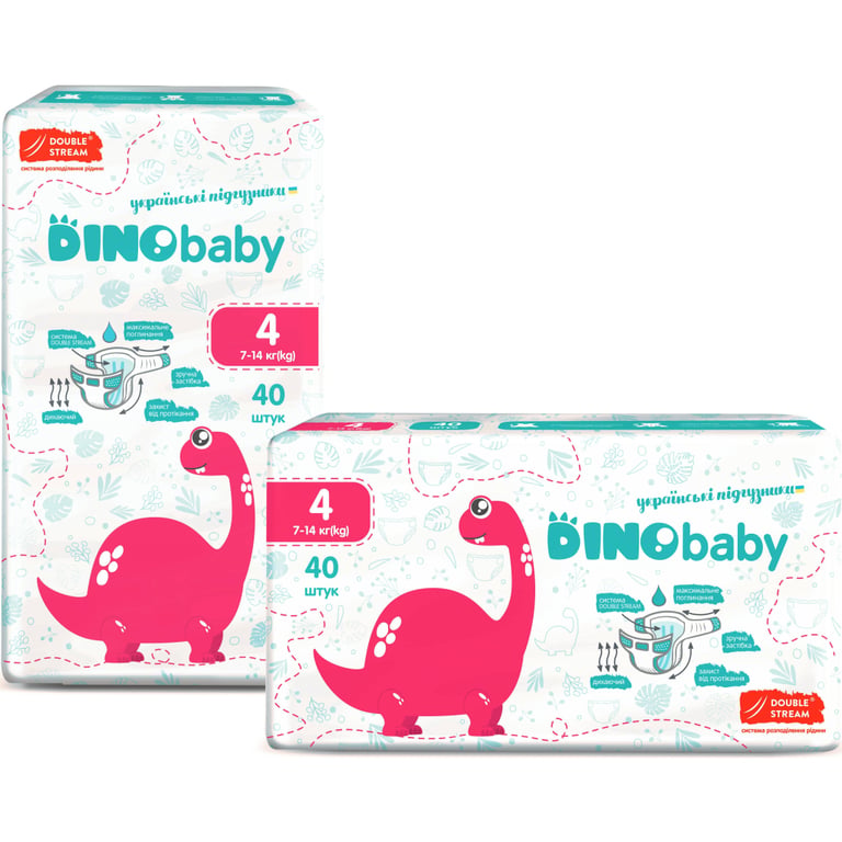 Підгузки Dino Baby Розмір 4 (7-14 кг) 40 шт (4823098410591) - фото 2