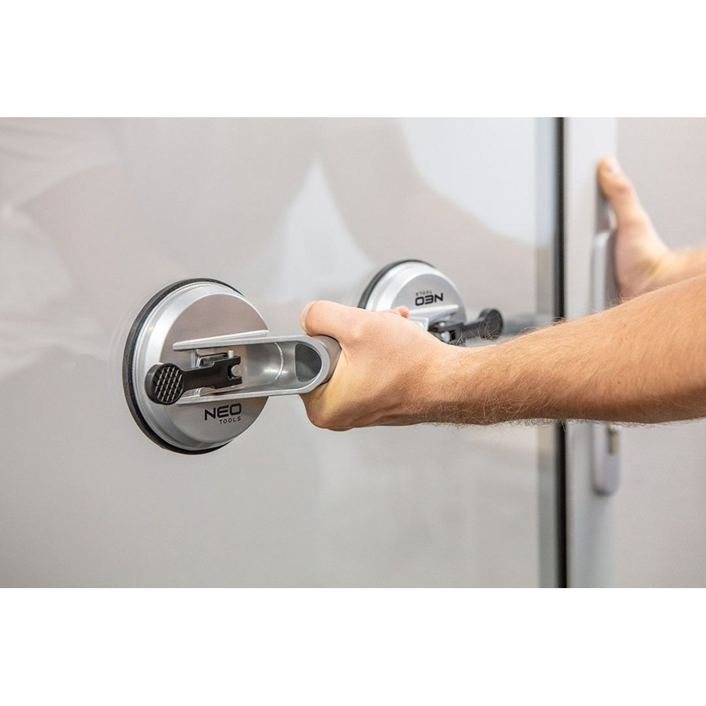 Присоска Neo Tools подвійна, алюмінієва, 120 мм, 100кг (56-802) - фото 2 Присоска Neo Tools подвійна, алюмінієва, 120 мм, 100кг (56-802) - фото 2