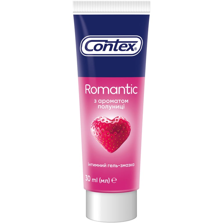 Інтимний гель-змазка Contex Romantic з ароматом полуниці (лубрикант) 30 мл (4820108005150) - фото 1
