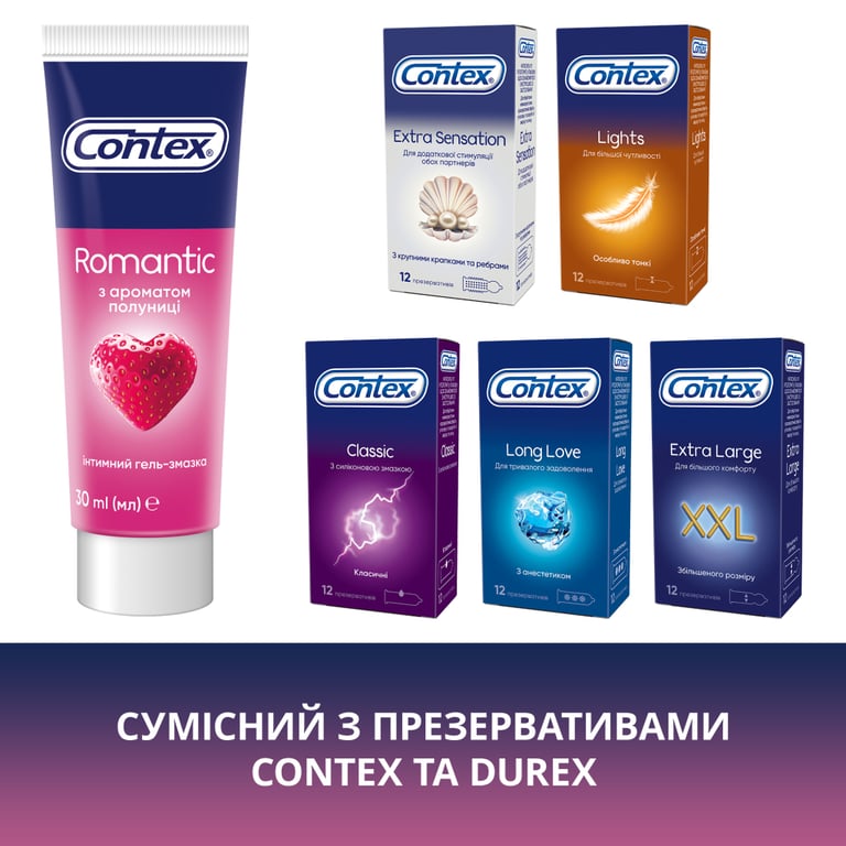 Інтимний гель-змазка Contex Romantic з ароматом полуниці (лубрикант) 30 мл (4820108005150) - фото 4