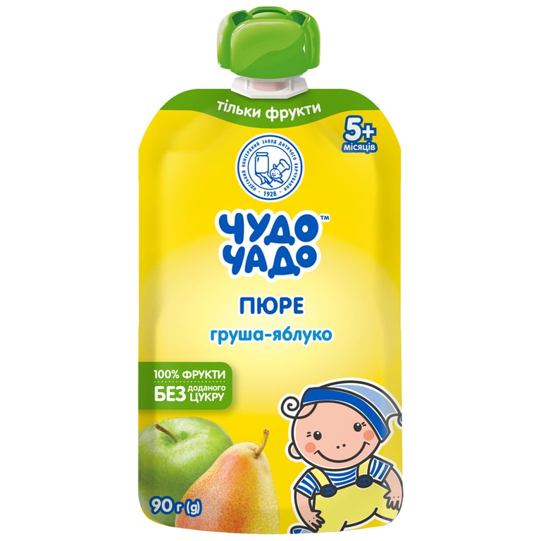 Дитяче пюре Чудо-Чадо груша-яблуко без цукру 90 г (4820016253612) - фото 1