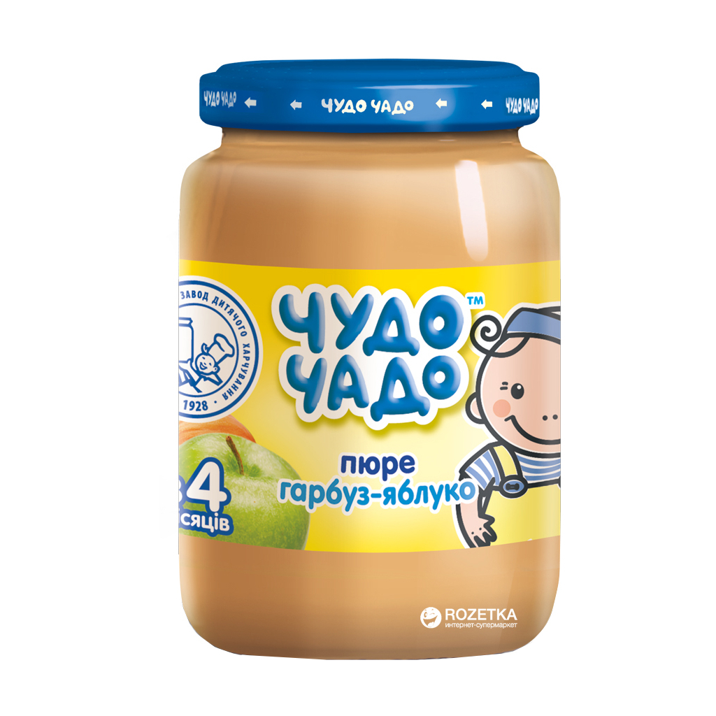 Дитяче пюре Чудо-Чадо Яблуко та Гарбуз 4 місяці 170 г (4820003688267) - фото 1 Дитяче пюре Чудо-Чадо Яблуко та Гарбуз 4 місяці 170 г (4820003688267) - фото 1