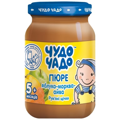 Дитяче пюре Чудо-Чадо Яблуко, морква і айва з 5 місяців 170 г (4820016251434) - фото 1