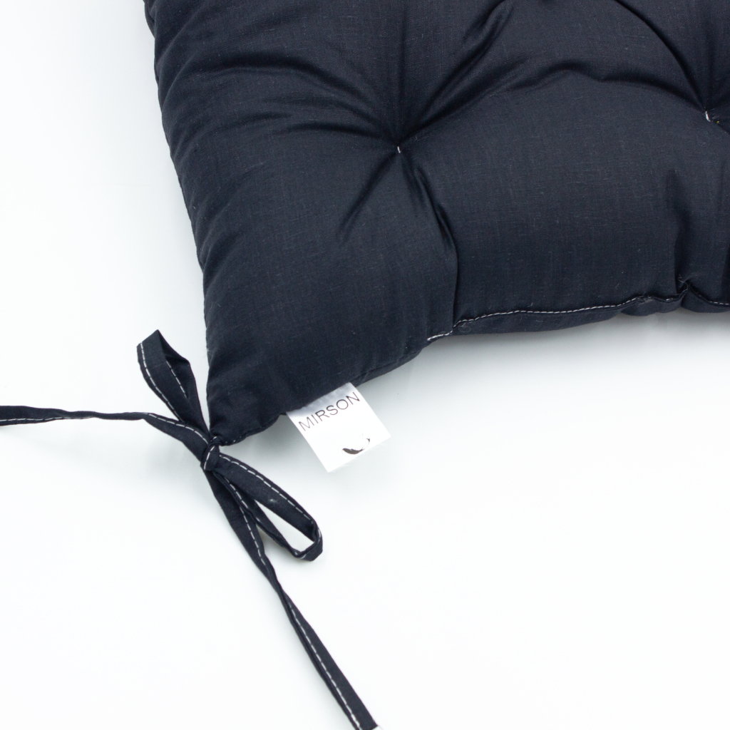 Подушка на стілець MirSon Ranforce Elite 16-9000 Black Stone 40х40 см (2200006185291) - фото 2 Подушка на стілець MirSon Ranforce Elite 16-9000 Black Stone 40х40 см (2200006185291) - фото 2