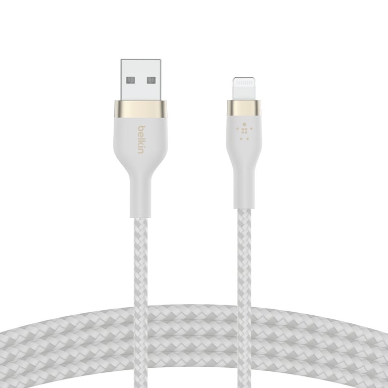 Дата кабель USB 2.0 AM to Lightning 1.0m white Belkin (CAA010BT1MWH) - фото 1
