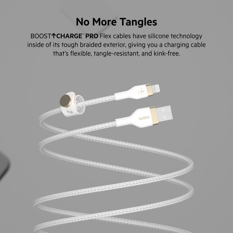 Дата кабель USB 2.0 AM to Lightning 1.0m white Belkin (CAA010BT1MWH) - фото 11