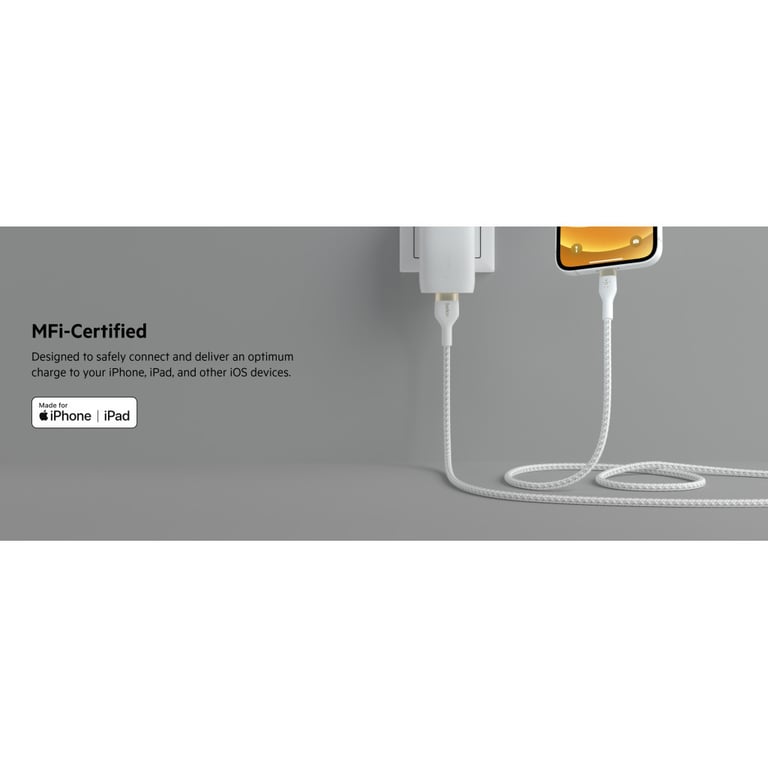Дата кабель USB 2.0 AM to Lightning 1.0m white Belkin (CAA010BT1MWH) - фото 4