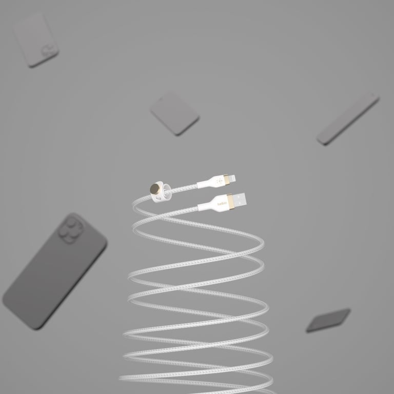Дата кабель USB 2.0 AM to Lightning 1.0m white Belkin (CAA010BT1MWH) - фото 9