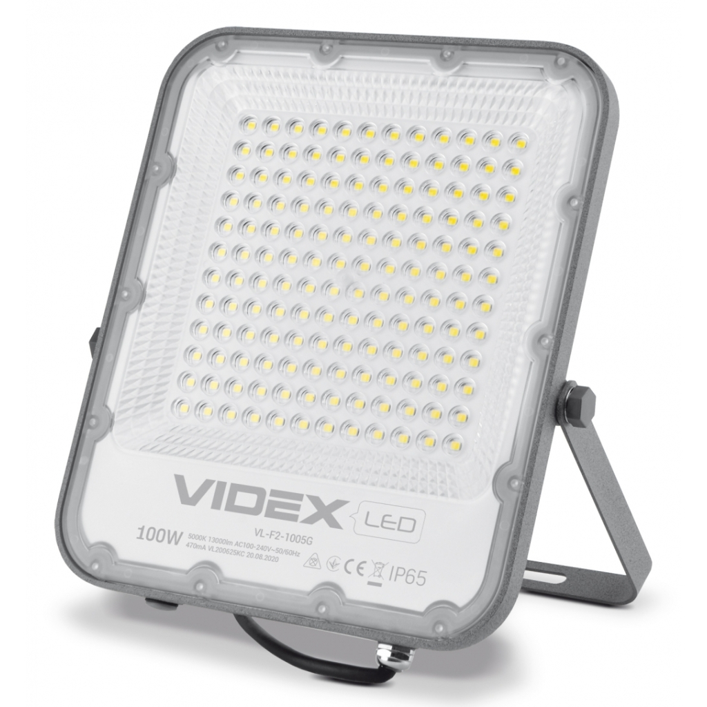 Прожектор Videx LED PREMIUM VIDEX F2 100W 5000K (VL-F2-1005G) - фото 1 Прожектор Videx LED PREMIUM VIDEX F2 100W 5000K (VL-F2-1005G) - фото 1