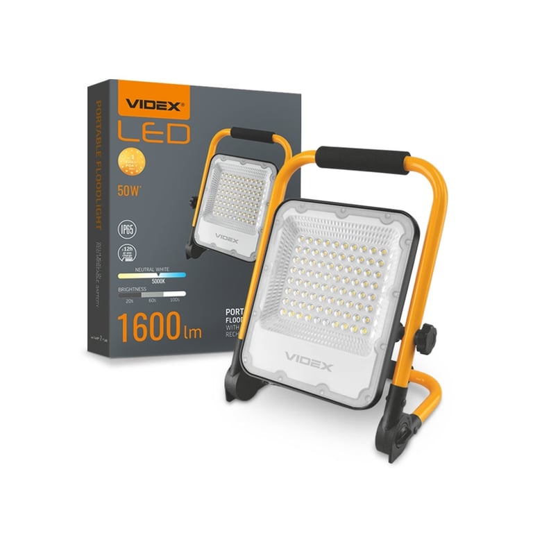 Прожектор Videx LED акумуляторний PREMIUM VIDEX F2A 50W 5000K (VL-F2A-505) - фото 7