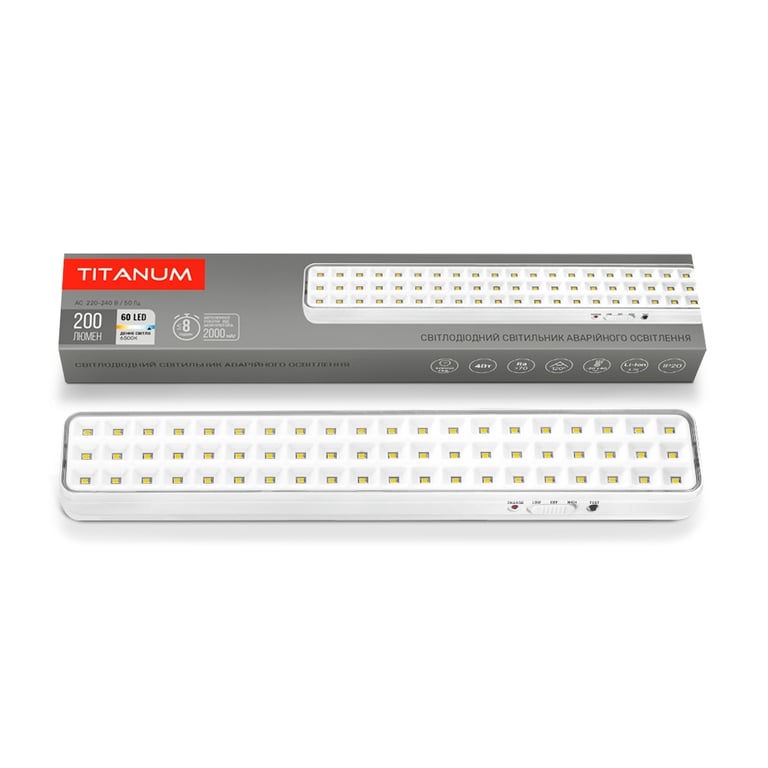 Світильник TITANUM LED аварійний 60 LED 6500K (TL-EM1108) - фото 3