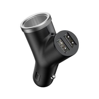 Зарядний пристрій Baseus Y type dual USB-A Black (CCALL-YX01) - фото 1