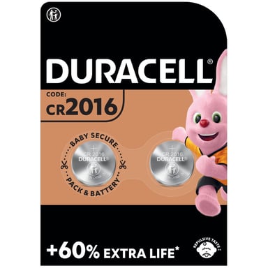 Батарейка Duracell CR 2016 / DL 2016 * 2 (5007667/5010969/5014810) - фото 1