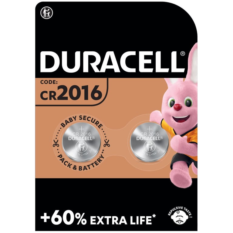 Батарейка Duracell CR 2016 / DL 2016 * 2 (5007667/5010969/5014810) - фото 1