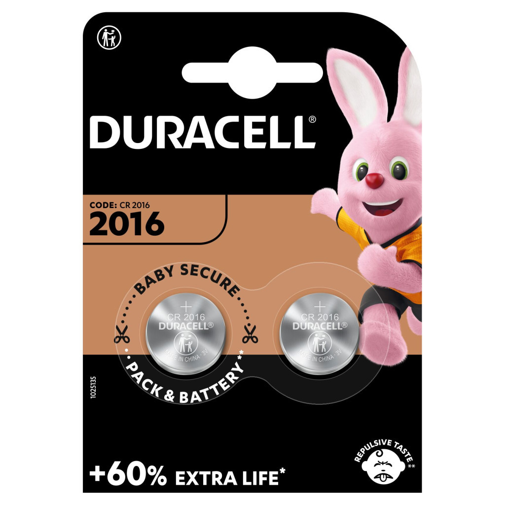 Батарейка Duracell CR 2016 / DL 2016 * 2 (5007667/5010969/5014810) - фото 2 Батарейка Duracell CR 2016 / DL 2016 * 2 (5007667/5010969/5014810) - фото 2