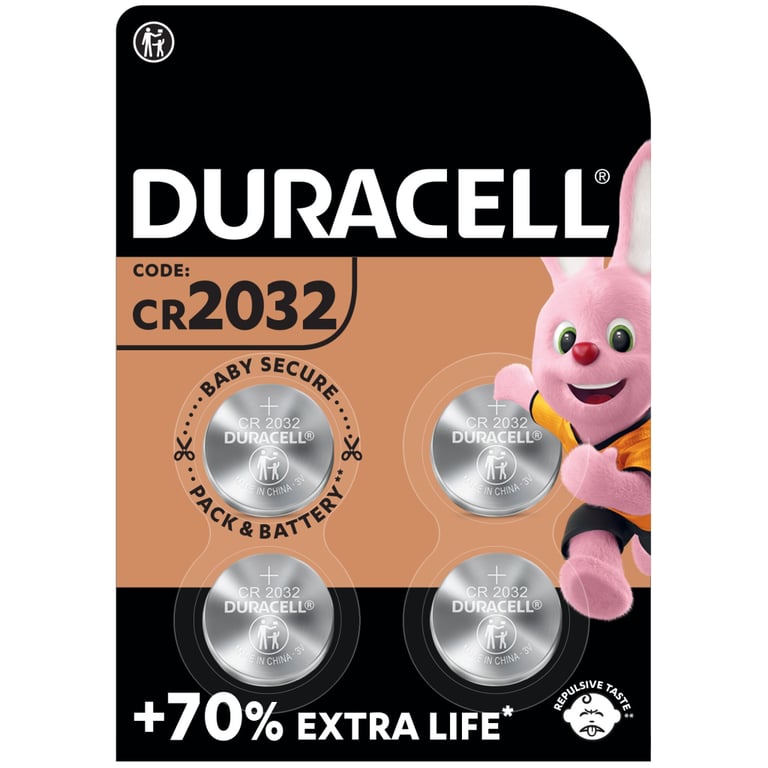 Батарейка Duracell CR 2032 / DL 2032 * 4 (5007662/5010951/5014799) - фото 1
