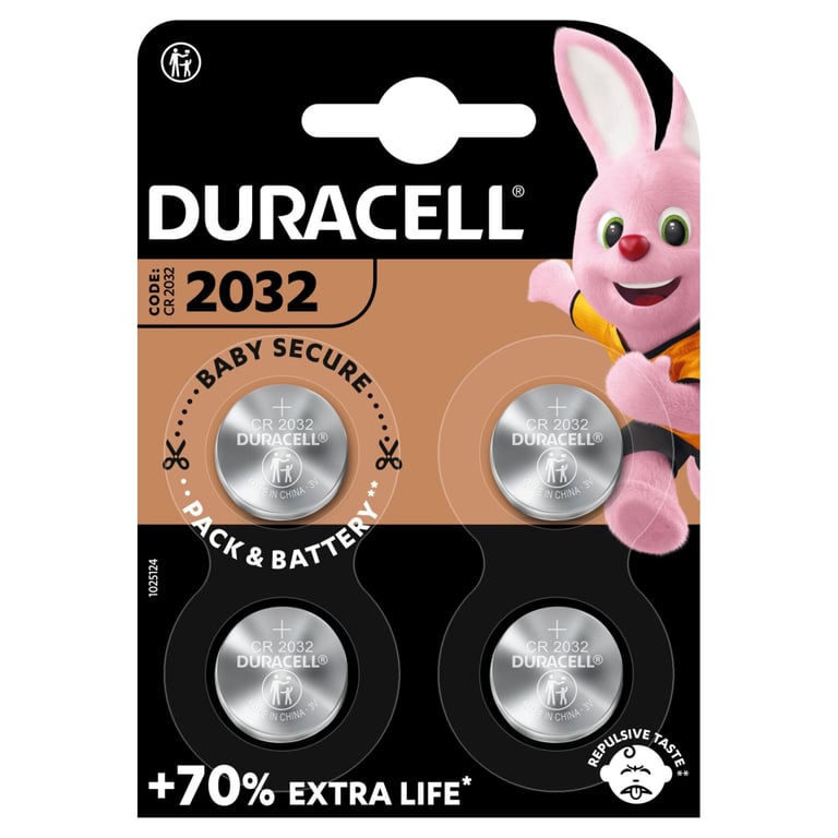 Батарейка Duracell CR 2032 / DL 2032 * 4 (5007662/5010951/5014799) - фото 2