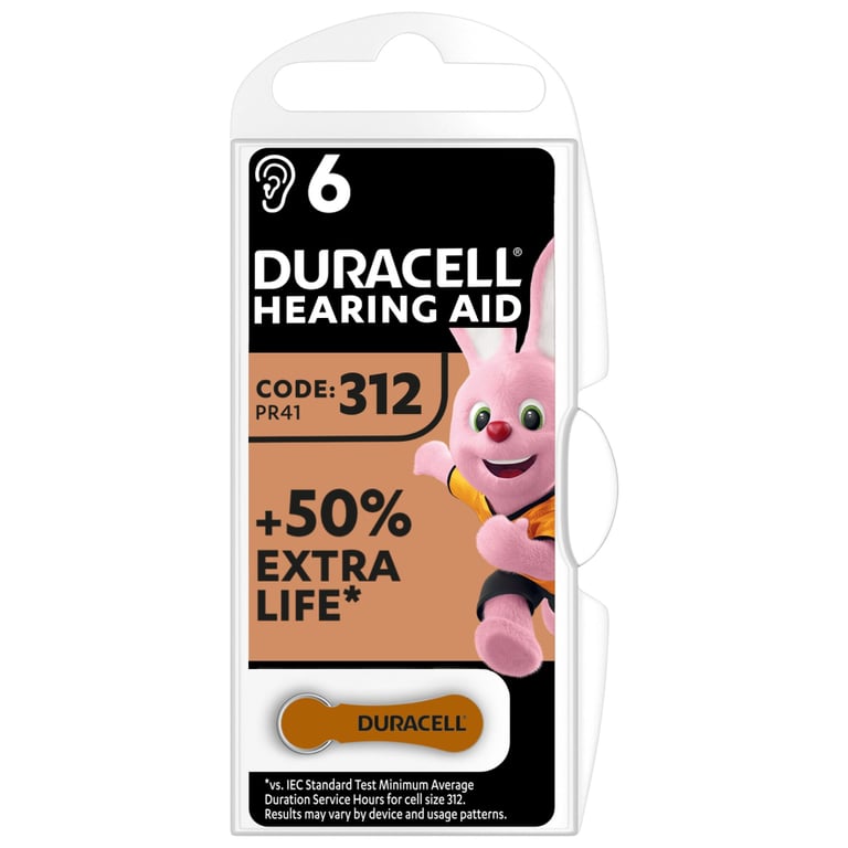 Батарейка Duracell PR41 / 312 * 6 (5007516/5011449) - фото 1