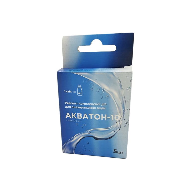 Засіб для знезараження води Poputchik "Акватон-10" 5 шт Box (52-037-IS) - фото 1