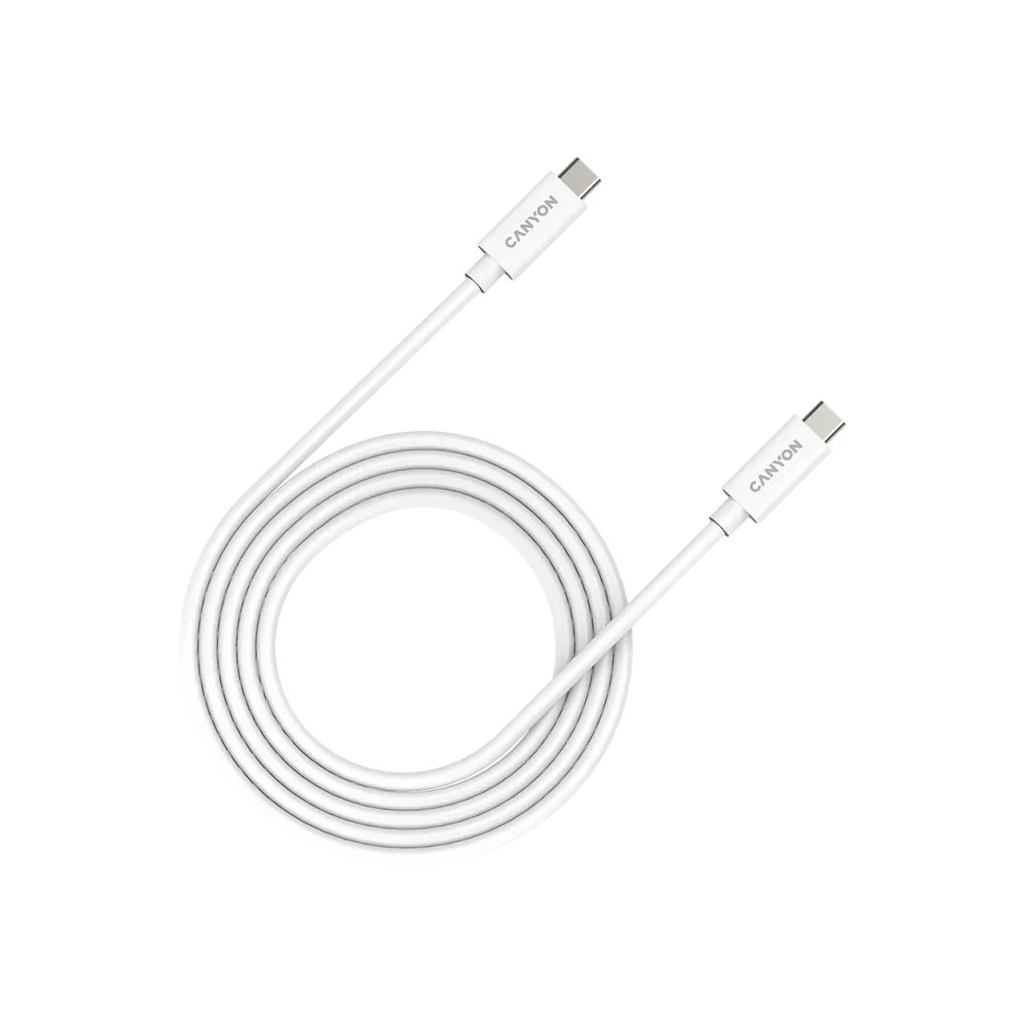 Дата кабель USB-C to USB-C 2.0m UC-42 5A 240W(ERP) E-MARK, white Canyon (CNS-USBC42W) - фото 1 Дата кабель USB-C to USB-C 2.0m UC-42 5A 240W(ERP) E-MARK, white Canyon (CNS-USBC42W) - фото 1