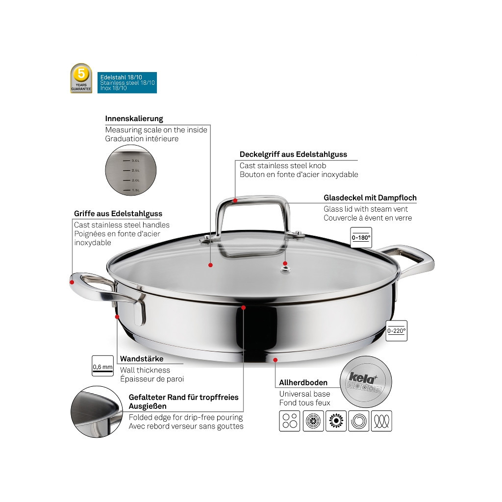 Сотейник Kela Flavoria 28 см (10186) - фото 3 Сотейник Kela Flavoria 28 см (10186) - фото 3