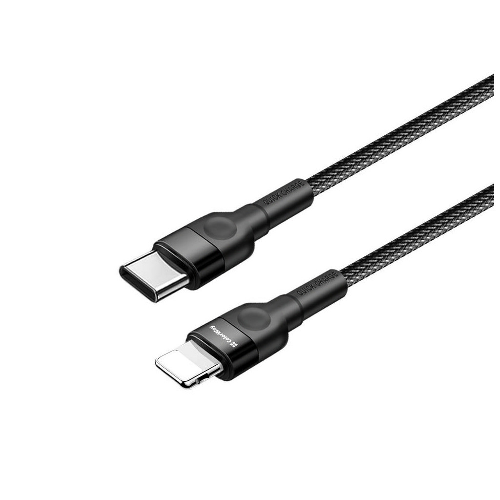 Дата кабель USB-C to Lightning 0.3m 3А black ColorWay (CW-CBPDCL054-BK) - фото 4 Дата кабель USB-C to Lightning 0.3m 3А black ColorWay (CW-CBPDCL054-BK) - фото 4