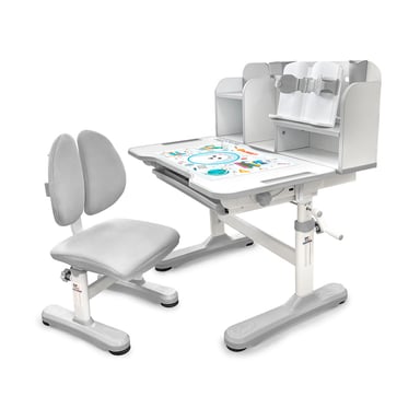 Парта зі стільцем Evo-kids Panda grey (BD-28 G) - фото 1