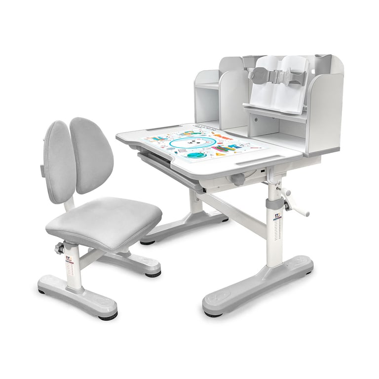 Парта зі стільцем Evo-kids Panda grey (BD-28 G) - фото 1