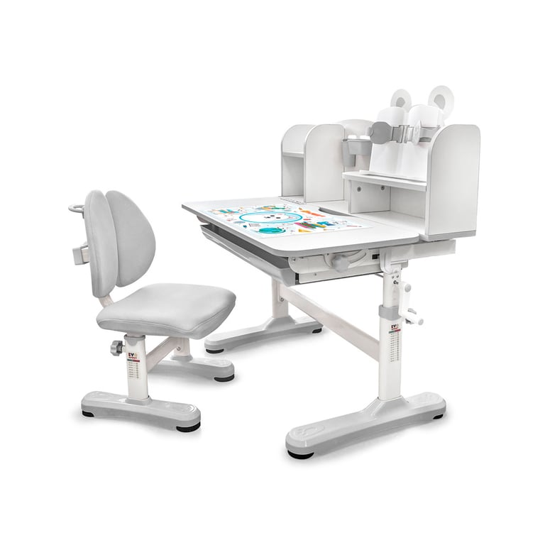 Парта зі стільцем Evo-kids Panda XL grey (BD-29 G) - фото 1