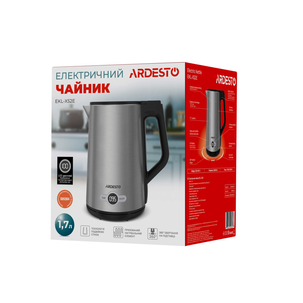 Електрочайник Ardesto EKL-X52E - фото 3 Електрочайник Ardesto EKL-X52E - фото 3