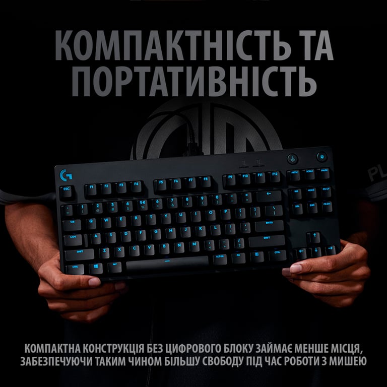 Клавіатура Logitech G PRO Mechanical Gaming USB UA Black (920-009392) - фото 4
