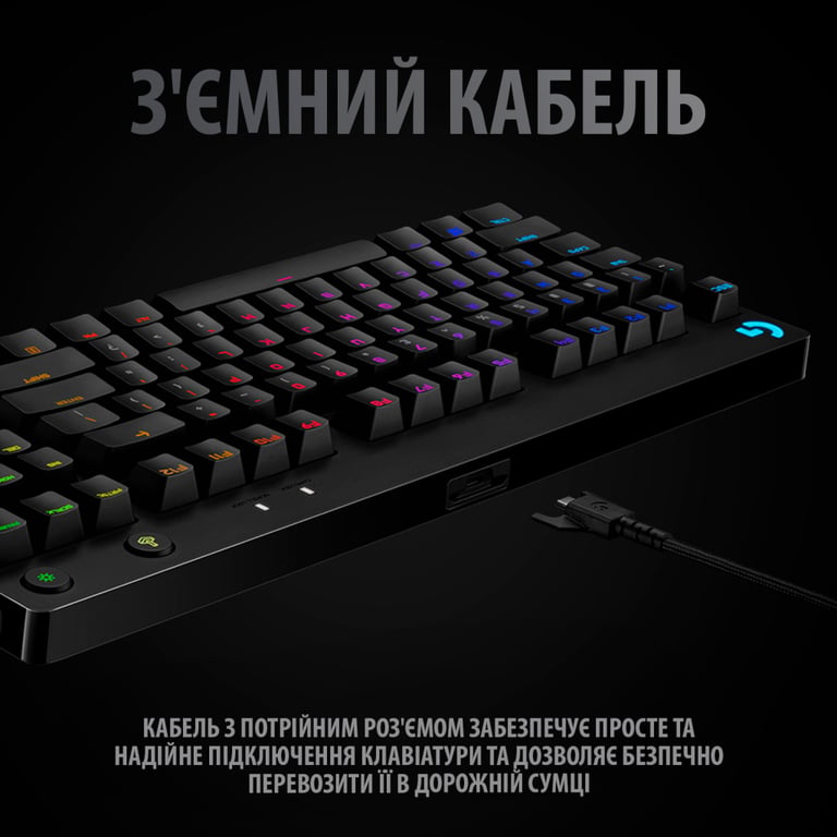 Клавіатура Logitech G PRO Mechanical Gaming USB UA Black (920-009392) - фото 6