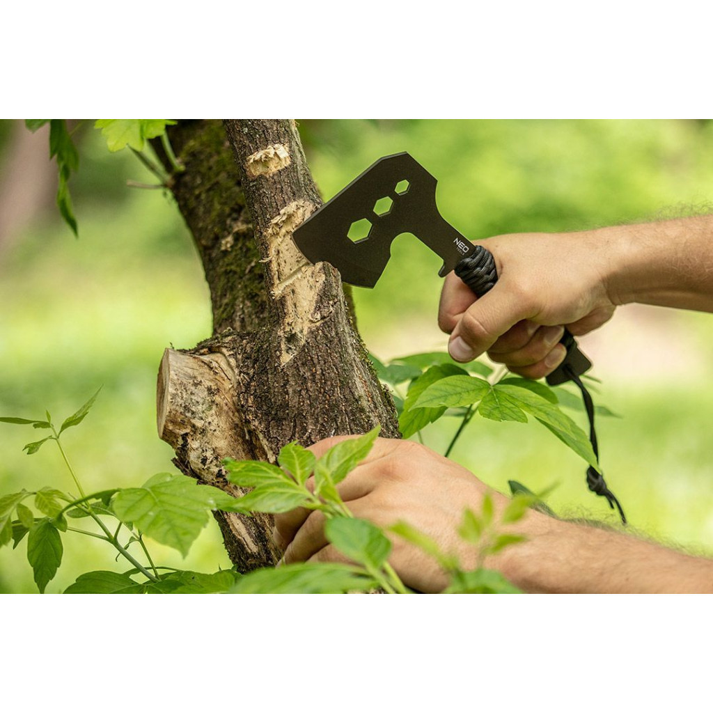 Сокира Neo Tools 26см, лезо 8см, 3Cr13, ручка з паракорду (63-118) - фото 9 Сокира Neo Tools 26см, лезо 8см, 3Cr13, ручка з паракорду (63-118) - фото 9