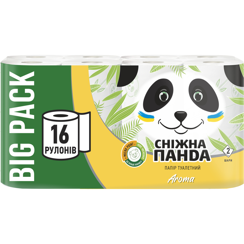 Туалетний папір Сніжна Панда Aroma 2 шари 16 рулонів (4820183971289) - фото 1