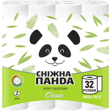 Туалетний папір Сніжна Панда Classic 2 шари 32 рулони (4820183971593) - фото 1