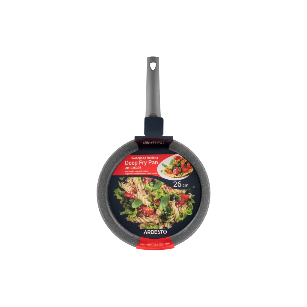 Сковорода Ardesto Gemini Gourmet Apulia Grey 26 см (AR1926GDS) - фото 2 Сковорода Ardesto Gemini Gourmet Apulia Grey 26 см (AR1926GDS) - фото 2