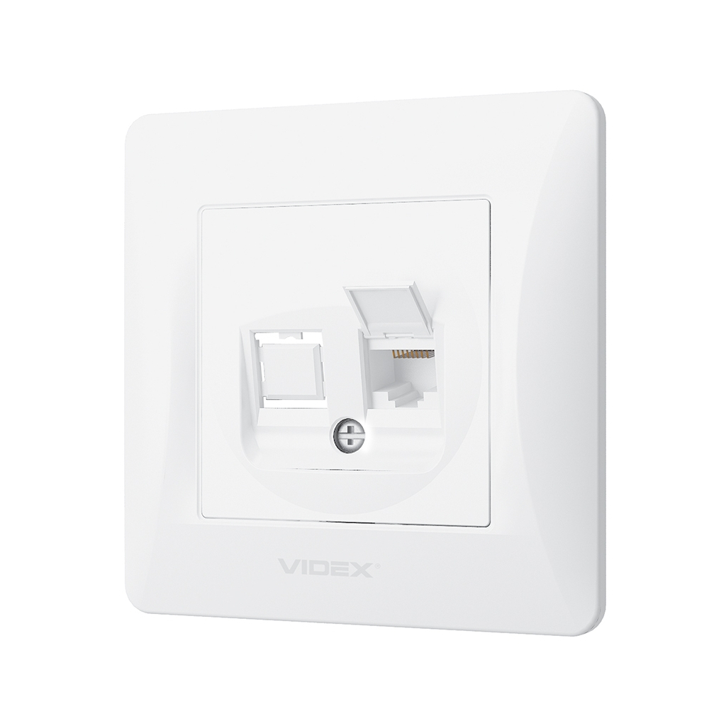 Комп'ютерна розетка Videx BINERA CAT6 (VF-BNSK1PC6-W) - фото 2 Комп'ютерна розетка Videx BINERA CAT6 (VF-BNSK1PC6-W) - фото 2