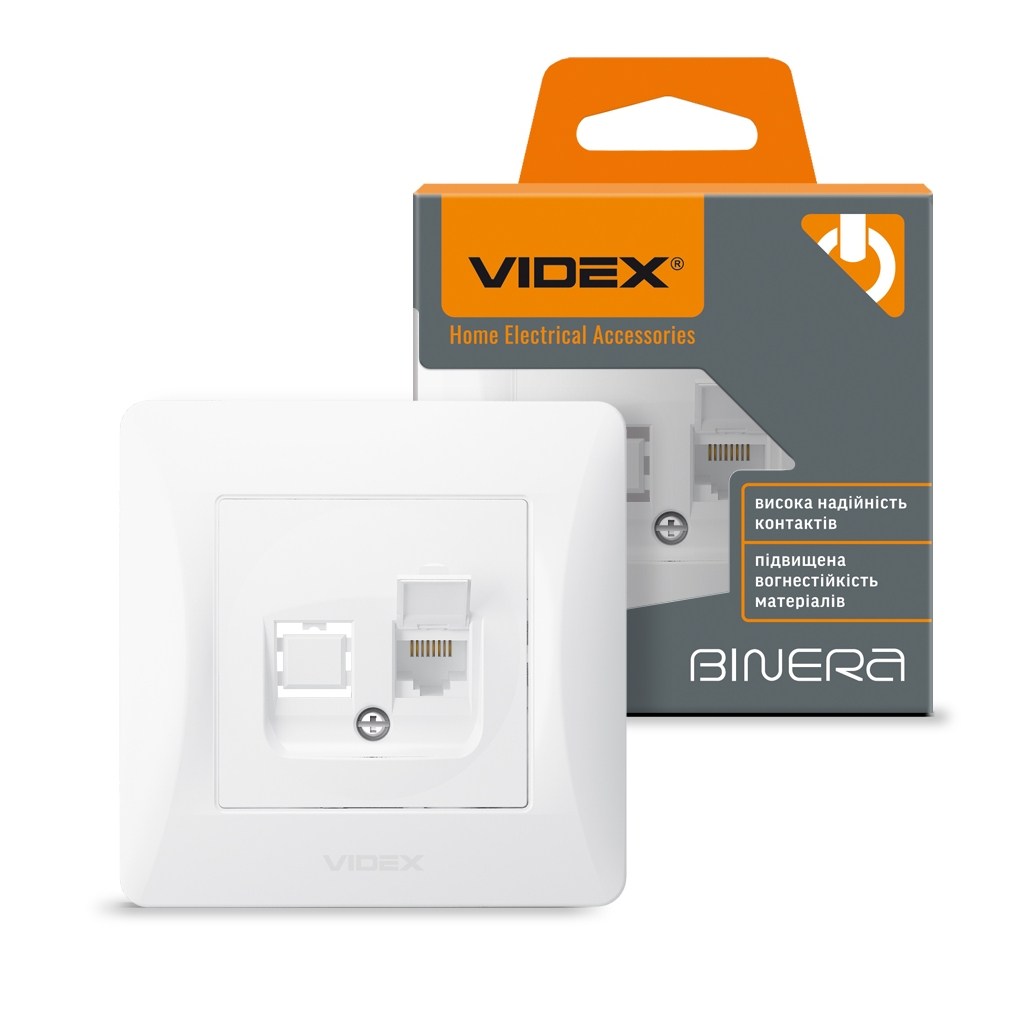 Комп'ютерна розетка Videx BINERA CAT6 (VF-BNSK1PC6-W) - фото 4 Комп'ютерна розетка Videx BINERA CAT6 (VF-BNSK1PC6-W) - фото 4