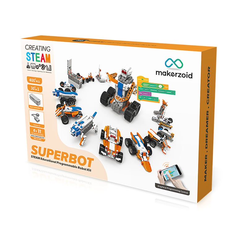 Конструктор Makerzoid Superbot Educational Building Blocks (MKZ-ID-SPB) - фото 1